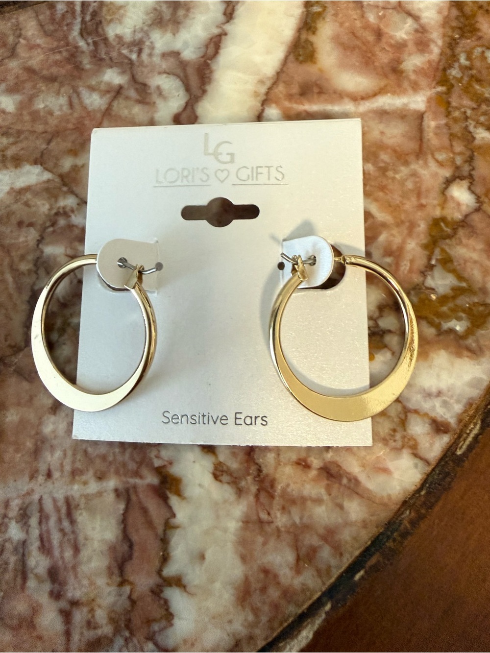 New York & Company Gold Oversized & LG thin  Hoop Earring Set-2 - Picture 9 of 9